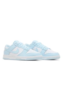 Nike Giày thể thao Dunk Low màu xanh lam đục lỗ, đế giữa có đệm, bền bỉ, thích hợp mặc thường ngày và hoạt động DV0833-104 - Xanh nhạt/trắng - Xem 2