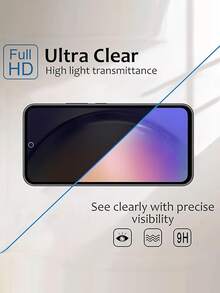 2 piezas Protector de pantalla de vidrio templado con privacidad compatible con Samsung A06/A02/A03/A04/A12/A20/A22/A23/A30/A32/A70/A72/A73/M10 y talla grande modelos, protege tu privacidad, esencial para la protección de la pantalla, aplicable para uso diario, oficina y hogar. Protector de pantalla de teléfono con privacidad, resistente al agua, a los golpes, a los arañazos y a las caídas. - Negro - Ver 5