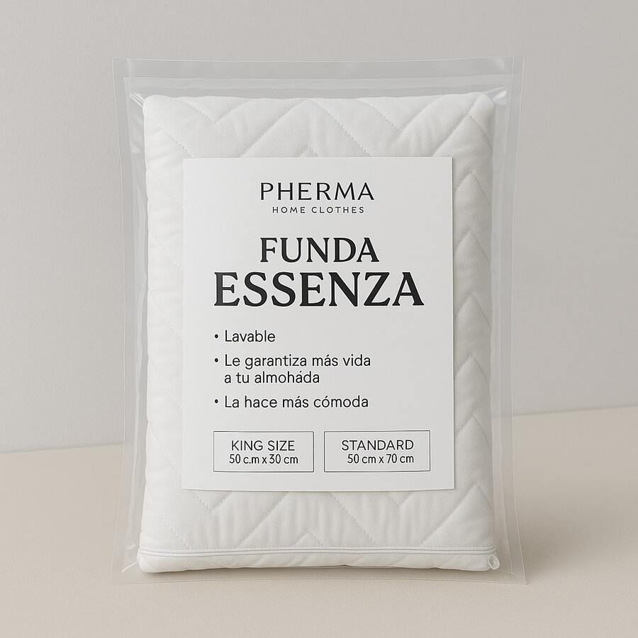 Par de Fundas Essenza Tacto Algodón – Hipoalergénicas, Suaves y de Alta Durabilidad - Blanco - Ver 1