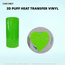 CHEONET 3D Puff Transferfolie Rolle - 25cm x 1,5m 1 Stück, Bügelbild für T-Shirts, Taschen & Textilien, Hochtemperatur-Schaumfolie, gemischte Farben