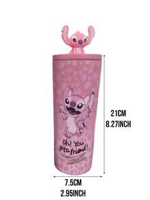 Lilo & Angel 3D Stitch Straw Cup (710ML) – Double Wall Insulated Tumbler, Blue Leopard Print With Pop-Out Stitch Design & 3D Stitch Lid, Perfect For Office Desk/Travel/Daily Hydration, Ideal For Fans/Stitch Collectors/Teens, Great Gift For Birthdays/ Lovers - Angie - View 9