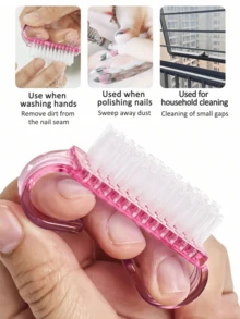 1 Set Of V-Shaped Cuticle Scissors+1 Set Of Small Nail Dust Removal Brush, V-Shaped Cuticle Film Fork, Nail Cuticle Remover, Push Rod Double Headed V-Shaped Fork Nail And Foot Care Cleaner, Household And Nail Salon Care Tool, With Handle - Multicolor - View 7