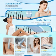 Women's Electric Shaver 2-In-1 Dual-Head Bikini Trimmer, IPX7 Waterproof, Wet/Dry Rechargeable Women's Trimmer, Suitable For Bikini Area/Underarms/Legs/Arms/Face, Beauty Gift/Valentine's Day Gift, Electric Hair Remover, Trimmer - Multicolor - View 9