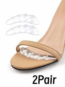 QKC 2pcs Anti-Slip Metatarsal Pads, Transparent Hidden Half-Length Insoles, Anti-Skid & Wear-Resistant Shoe Pads, Suitable For High Heels
