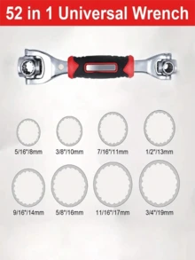 Universal Socket Wrench Set, Versatile Copper Sleeve, With 360-Degree Rotatable Dual-Head Multifunctional Manual Tool, Magnetic Wrench, Suitable For Automotive Repair And Home Use, Random Style - True Color - View 3