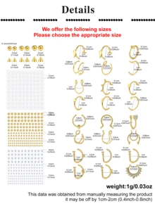 165pcs Non Piercing Fake Nose Lip Sticker Disposable Belly Eyebrow Lip Piercing Jewelry Non Piercied Earring Button Stickers - Face Sticker - View 11