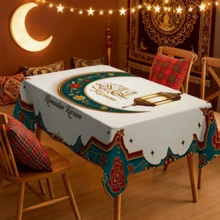 1/20 chiếc khăn trải bàn Ramadan, họa tiết trăng lưỡi liềm và hoa văn Hồi giáo, chất liệu polyester, thích hợp cho nhà bếp, sân vườn, tiệc tùng, trang trí nhà hàng và các không gian trang trí nhà cửa khác. - Nhiều màu - Xem 6