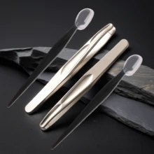 1/3pcs Stainless Steel Precision Eyebrow Tweezers, Eyebrow Trimmer With Protective Net, Washable & Reusable, Suitable For Bedroom And Bathroom - Multicolor - View 2