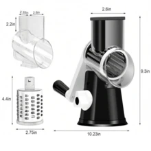 1 cái Máy thái rau củ đa năng có tay cầm, có thể thái, bào rau củ, trái cây, hành tây, cà rốt, khoai tây, kèm hộp đựng; Máy bào phô mai xoay, máy cắt phô mai thủ công, thích hợp cho phô mai tươi, rau củ, các loại hạt; Đế hút chống trượt. Máy thái rau củ thủ công đa năng, máy thái, bào, cắt rau củ thủ công dùng trong nhà bếp, dụng cụ nhà bếp, màu đen/xanh lá cây/đỏ/trắng/xanh dương. - Nhiều màu - Xem 2