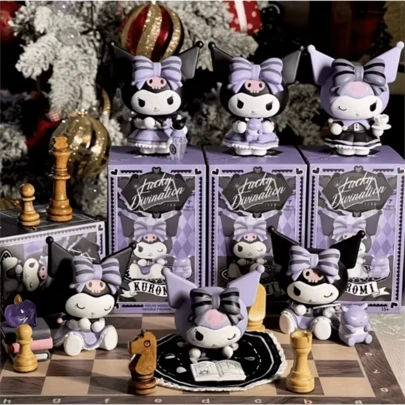  6pcs Sanrio Kuromi Series Creative Reward Blind Box Gift Pack, Surprise Unboxing Fun Blind Box Dolls Decorations Cute Anime Models Birthday Gift[Handmade, Uneven Dyeing, Minor Flaws]