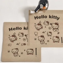 SANRIO 100/50 túi giấy Kraft mờ, túi quà tặng chất liệu dày, dung tích lớn, thích hợp cho ngày lễ tình nhân, quà tặng nhỏ cho Giáng sinh, thiết kế Hello Kitty - Nhiều màu - Xem 6