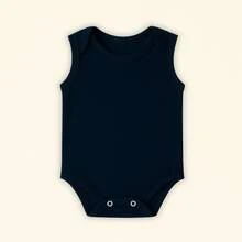 5-Piece Set Of Baby Tank Top Bodysuits, Plain Knit, 100% Cotton, Boys And Girls - 藍色 - 查看 6