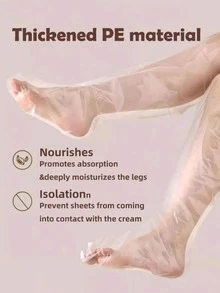 200/10片装一次性防水弹性薄膜手套，腿部保湿护理，加厚多功能手部保湿手套，适用于水疗中心、日常护肤、健康中心、美容院 - 彩色 - 查看 8