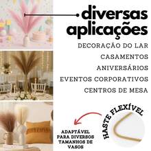 10/20/30/40 Plumas Capim Pampas 55cm Decoração Festa Casamento Moderna Arranjo Artificial - Creme - Visão 2