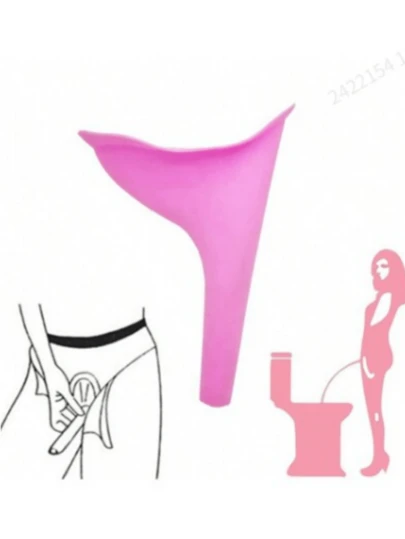 1pc Pink Female Urinal, Women's Urinal, Emergency Urinal, Portable Outdoor Urinal, Travel Bathroom Accessory For Women