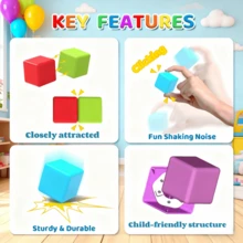 20pcs Magnetic Building Blocks, Large Magnetic Building Blocks, Suitable For Children Aged 3 To 8, 3D Color Building Blocks, Magnetic Stacked Cubes, Montessori Educational Toys, STEM Educational Building Blocks, Used For Building Architectural Creative Building Blocks, Educational And Entertaining Children's Games, Perfect Gifts For Boys And Girls On Thanksgiving, Christmas, New Year, Various Festivals And Birthday Parties - Multicolor - View 5