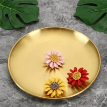 1 Exquisite Golden Stainless Steel Tray, Nordic-Style Jewelry Tray, Light Luxury Desktop Storage Tray, Stainless Steel Bathroom Tray, Cosmetic And Jewelry Display Tray, Perfume Tray, Aromatherapy Candle Tray, Used For Storing Cosmetics, Jewelry, Perfumes, Candles, Holiday Gifts, Christmas Decorations, Thanksgiving Arrangements, New Year Celebrations, And Valentine's Day Surprises