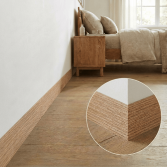 1卷5米/196.85英寸加厚自粘墙角装饰条，适用于客厅和卧室装饰