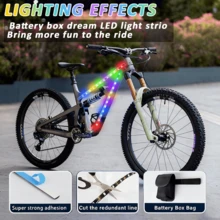 LED Lights For Scooters, Enhancing Nighttime Visibility. USB Powered With External Battery Box (4 Batteries Included). Colored Bicycle And Scooter Lights, Suitable For Nighttime Riding. - 1tow2-rGB - View 4