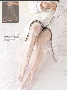 200/2pcs Disposable Waterproof Long Foot Membrane, Moisturizing Leg SPA Care, Thickened Multi-Function Moisturizing Gloves, Suitable For SPA, Daily Skincare, Health Center, Beauty Salon - White - View 4