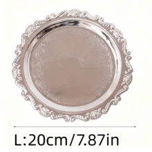 1pc/4pcs Set Gold/Silver Trays, Beautifully Carved Edges And Glossy Gold Finish, Rust-Resistant And Scratch-Resistant, Long-Lasting Shine, Durable, Ideal For Serving Desserts, Fruits, Snacks, Elevating Dining Table Decor, Afternoon Tea Or Wedding Settings, Also Suitable For Jewelry, Cosmetics And Small Items Storage, Vanity Organizer Or Decorative Accents, Suitable For Outdoor Gatherings. - Multicolor - View 17