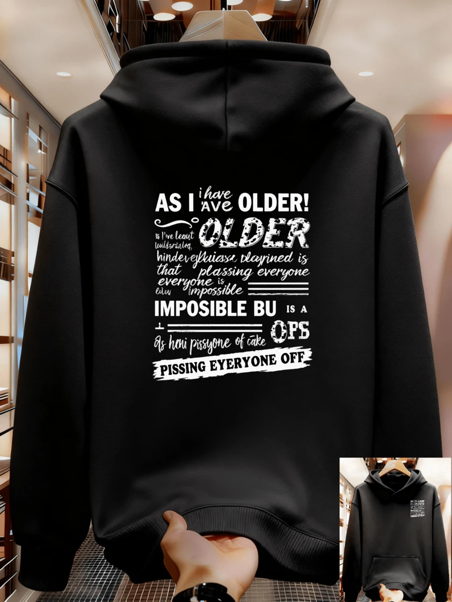 Sudadera con capucha para hombre resistente a la suciedad, estilo básico oscuro, fácil de lavar incluso después de sostener un bebé ILXA - Negro - Ver 1