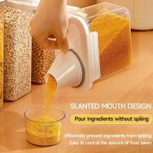 Airtight Kitchen Storage Containers, Moisture-Proof Cereal/Grain/Flour Canister With Measuring Cup, Spice Jars, Space-Saving See-Through Design For Easy Use - Multicolor - View 6