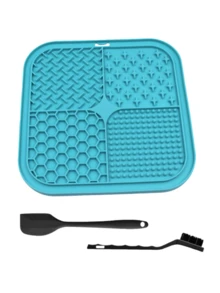 Lick Mat For Dogs And Cats, 7.9inch Licking Pad With Suction Cups, Slow Feeder Pet Bowls For Training And Bathing Grooming Large 3 Packs
