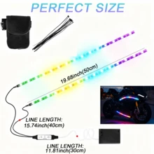 Two-Pack Scooter Lights, Multiple Colors And Lighting Modes, USB Powered, 19.68-Inch Color LED Light Strip, Suitable For Scooters, Bicycles And Skateboards, With Battery Box. - 1tow2-rGB - View 8