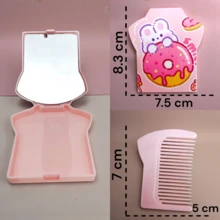 ✨ Espejo de Bolsillo Kawaii – 4 Colores Disponibles con Diseños Surtidos - Celeste - Ver 4