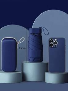 Black Windproof And Waterproof Folding Umbrella, Suitable For Business People's Travel, Sturdy Windproof Travel Umbrella, Aluminum Umbrella Pole, Black, Lightweight, Strong Ultraviolet, Foldable, Compact, Portable, Rainproof, Sunscreen.