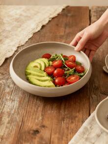 1pc Rustic Ceramic Bowl, Multipurpose Tableware, Microwave , Minimalist Solid Color Ceramic Bowl & Plate, Housewarming/Holiday Gift, Suitable For Family Gatherings, Cafes, Festivals, Daily Meals