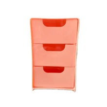 Organizador de maquillaje de plástico de 3 niveles con cajones, caja de almacenamiento multifuncional de escritorio para joyas, suministros de oficina, diseñada para escritorios o baños, caja de almacenamiento ahorradora de espacio (adecuada para uso doméstico u oficina)