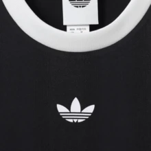 Adidas Adicolor Series Ss25 Jacquard Jersey Round Neck Fashion Soft Pullover Short Sleeve T-Shirt Black Tops Men - 彩色 - 查看 4