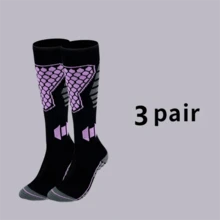 3 pares de calcetines de esquí unisex cálidos, adecuados para calcetines de compresión para pantorrilla de hombre, calcetines de esquí, calcetines de invierno hasta la rodilla, calcetines de compresión hasta la rodilla, calcetines para pantorrilla, que proporcionan un soporte óptimo para esquiar, correr, viajar, deportes y senderismo - Multicolor - Ver 8