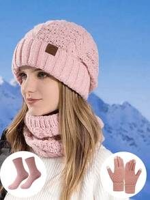 1/多件装女士韩版休闲针织帽，无檐帽，适合秋冬季日常佩戴 - 款式E - 查看 25