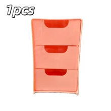 Organizador de almacenamiento de cosméticos de plástico de 3 niveles con cajones, organizador multifuncional para encimera para joyas y suministros de oficina