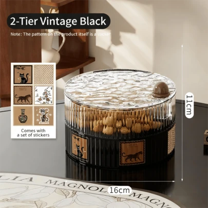 2-Layer Candy Organizer Box - Transparent Plastic Storage Case For Candies, Snacks & Small Treats | Space-Saving Design For Kitchen, Office & Kids' Room - Food- Container With Secure Lid