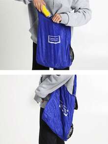 1个可折叠可重复使用购物袋，便携式杂货袋，食品收纳袋，整理袋，旅行袋，多用途手提袋 - 彩色 - 查看 6