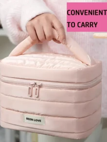 1 geantă de machiaj multifuncțională pentru călătorii, geantă cosmetică de mare capacitate, geantă de toaletă, organizator pentru îngrijirea pielii, esențială pentru călătorii, croazieră, cămin, cadou pentru domnișoare de onoare, Ziua Mamei, ziua de naștere