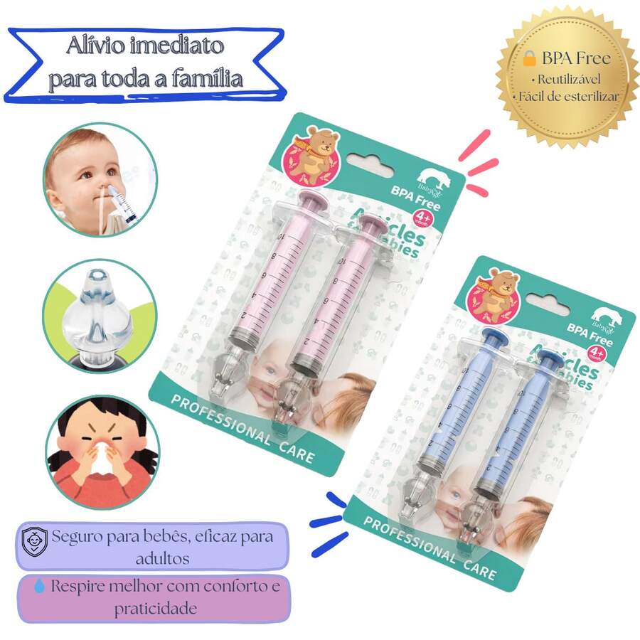 Kit Of 2 Manual  Aspirators – Cleaning Babies, Children And Adults – , Silicone Nozzle, Reusable - 中紫紅色 - 查看 1