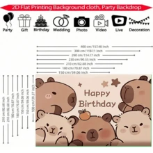 1pc Cute Hamster Birthday Theme Banner, Made Of Polyester Material, Suitable For Weddings, Festival Celebrations, Birthday Parties, Gatherings With Friends, Indoor/Outdoor Decoration, Home Decoration, Garden, Courtyard Decoration, Universal Theme - Multicolor - View 3