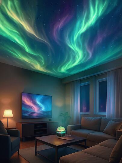 RGB Remote Control Aurora LED Mood Light, Suitable For Bedroom Galaxy Starry Sky Projector, Night Light Projector, Adult Room Decor Star Projector, Home Theater, Ceiling Use, Gift Decor, Camping, Wedding Decor, Incredible Projection Lamp Gift, Holiday Party, Home Decor, Christmas Gift, Bedroom Light Projector