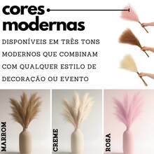 10/20/30/40 Plumas Capim Pampas 55cm Decoração Festa Casamento Moderna Arranjo Artificial - Creme - Visão 4