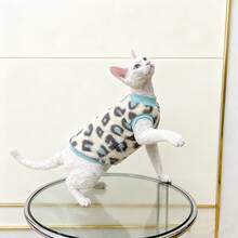 Multi-Color Heart & Leopard Print Pet Vest, Warm Design For Sphynx Cats, Soft Fabric With Unique Print, Fashionable Choice For Autumn/Winter