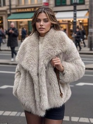 Eilly Bazar Abrigo de piel sintética elegante de unicolor para mujer de talla grande, otoño/invierno