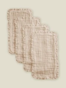 2 buc bavete/lavete de râgâit moi și confortabile cu margini din dantelă, certificate Oeko-Tex, potrivite pentru toate anotimpurile, îngrijirea nou-născuților și a bebelușilor