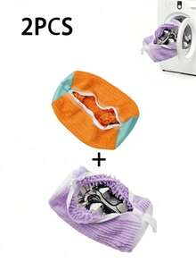 Washing Machine Shoe Bags For All Shoe Types - Yellow With Blue Zipper, Protective Laundry Bags With Rich Fleece Inside, Perfect For Sneakers And Casual Shoes, Laundry Bags, Laundry Bags Holiday Essentials Holiday Travel Travel Essentials Travel Bag Travel Accessories Graduation The Perfect Gift Travel Organizer Drawstring Shoes Pouch Shoes Cover Portable Dust-Proof For Men For Women Packing Cubes Vacation Essentials