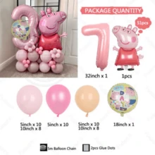 Hasbro Birthday Party Decoration, Pink Pig Aluminum Film Balloons Digital Birthday And First Birthday Party Decoration Family Gifts