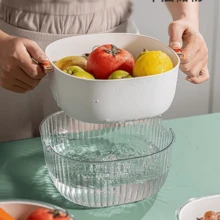 1个重型塑料厨房沥水架 - 多功能沥水架，带排水系统，节省空间设计，易于清洁和存放，适用于家庭和餐厅使用 - 非常适合清洗蔬菜、水果、意大利面和大米 - 经久耐用 - 彩色 - 查看 4